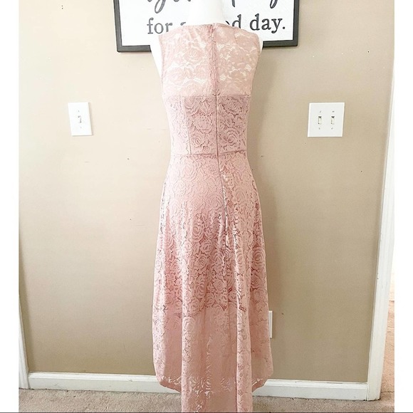 Dress Tells Pink High Low Lace Dress Size Small - Picture 2 of 2